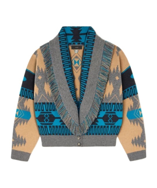 Alanui Icon Jacquard Fringe Bomber Jacket In Multi