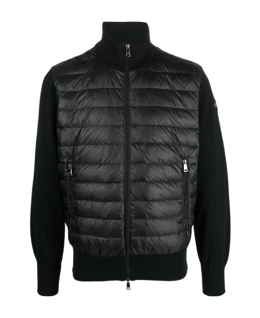 Paul & Shark Padded-panel Knitted Jacket In Black