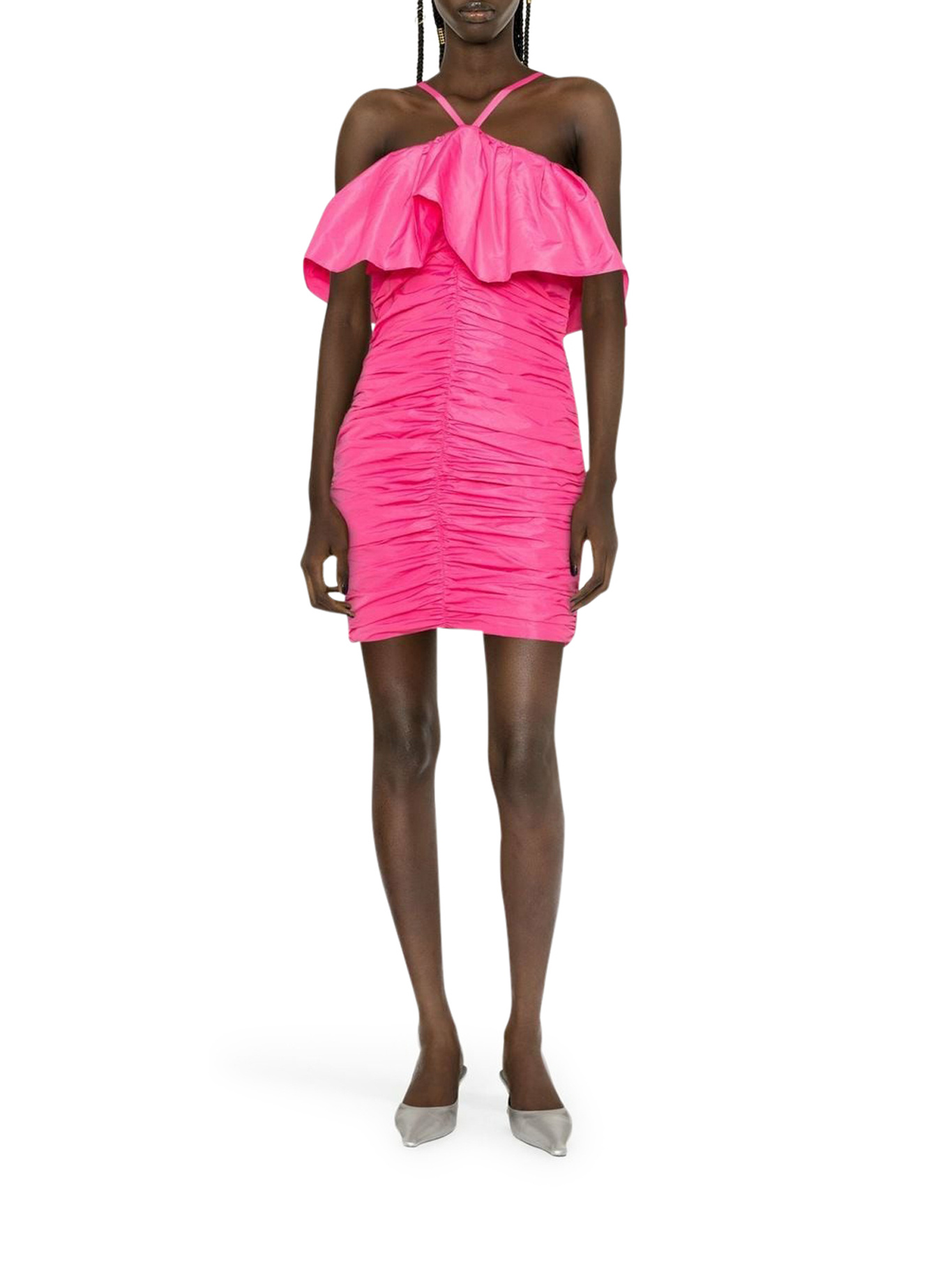 Msgm Pleated Dress In Pink