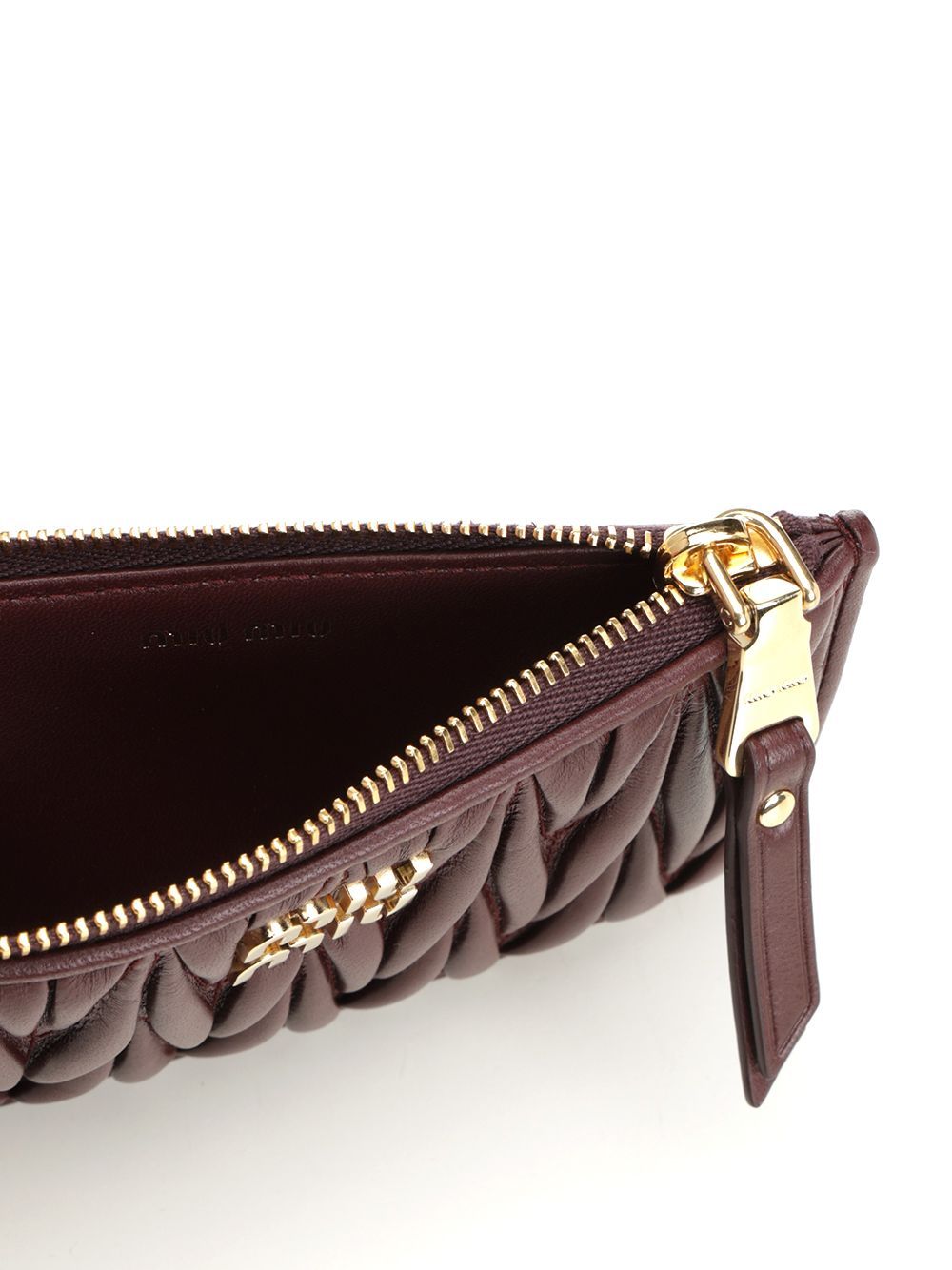 Miu Miu Quilted Zip Wallet In Red