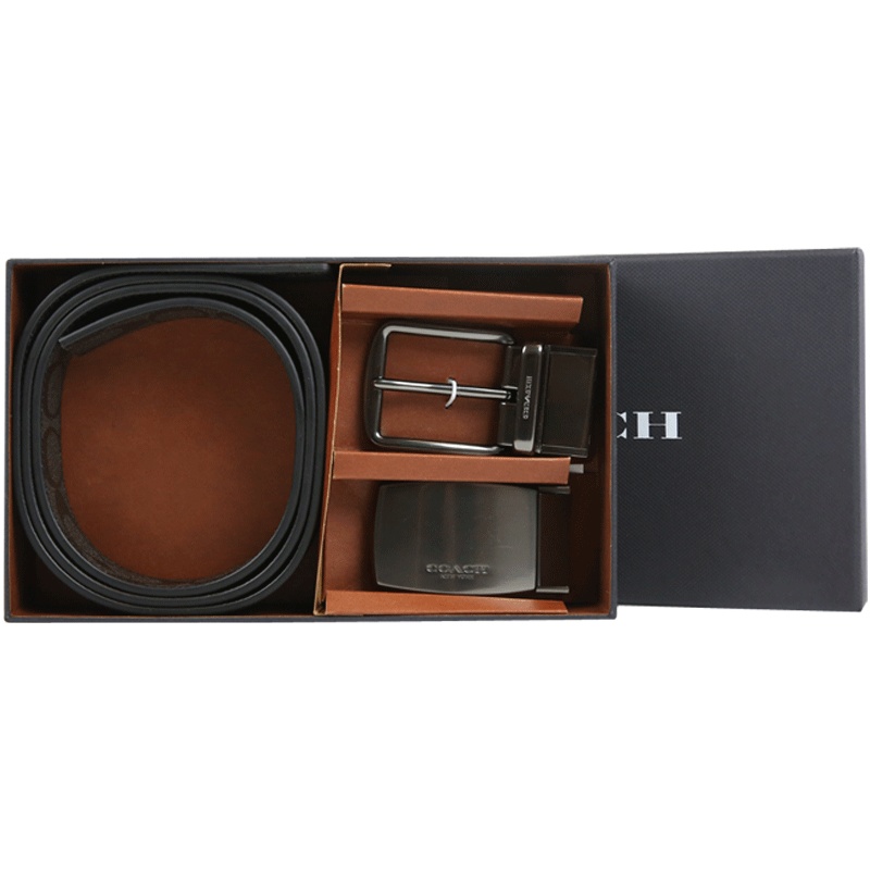 Coach Logo Embossed Belt In Black