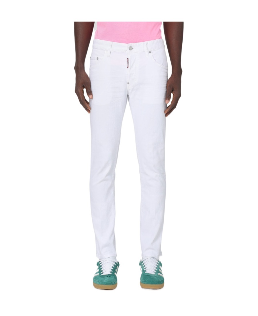 Dsquared2 White Cotton Denim Jeans In White