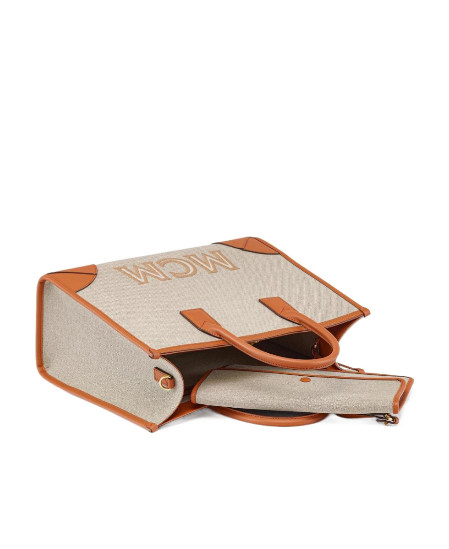 Mcm Canvas Bag In Nude