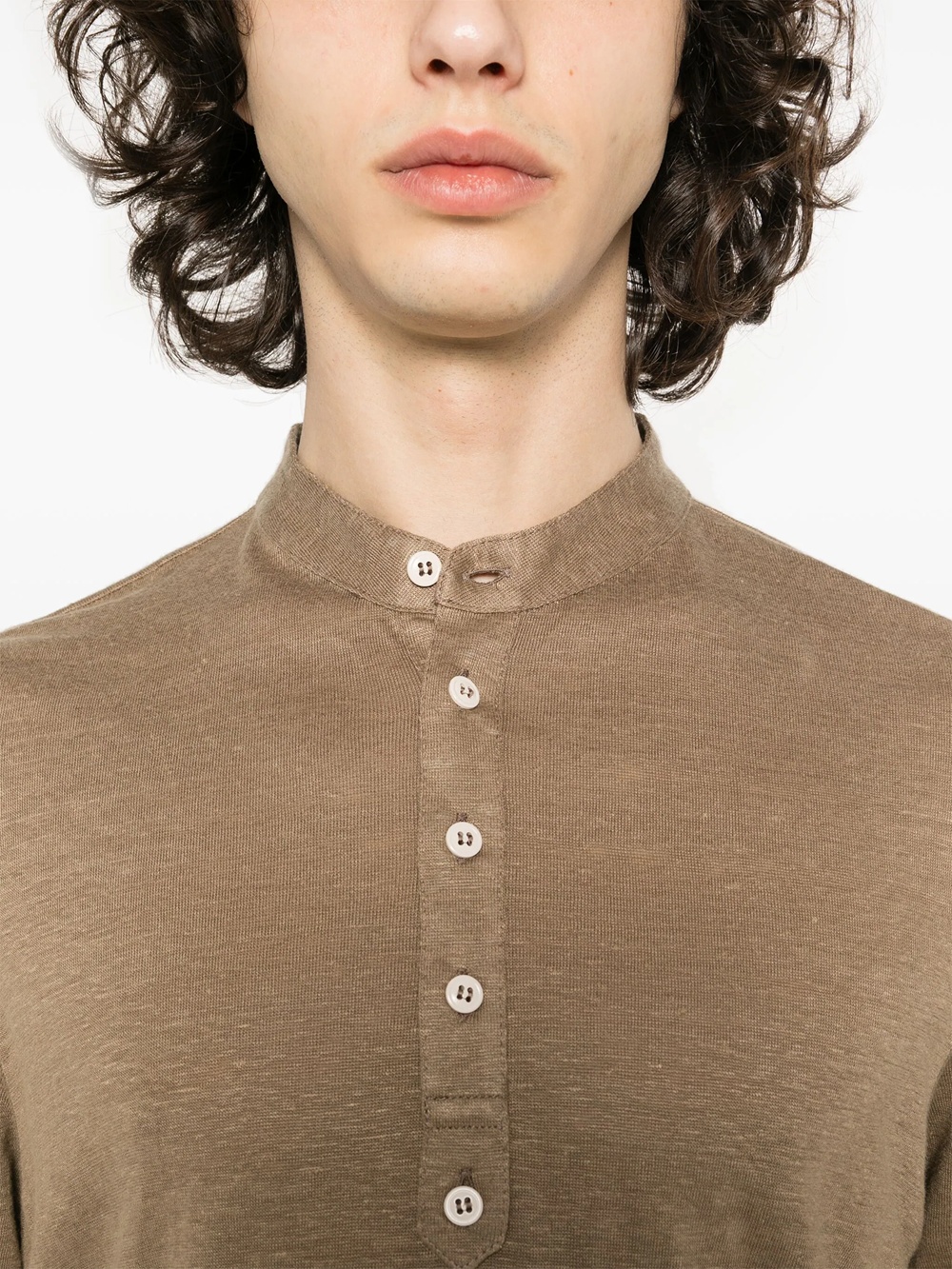 Lardini Fine-knit Slub T-shirt In Brown