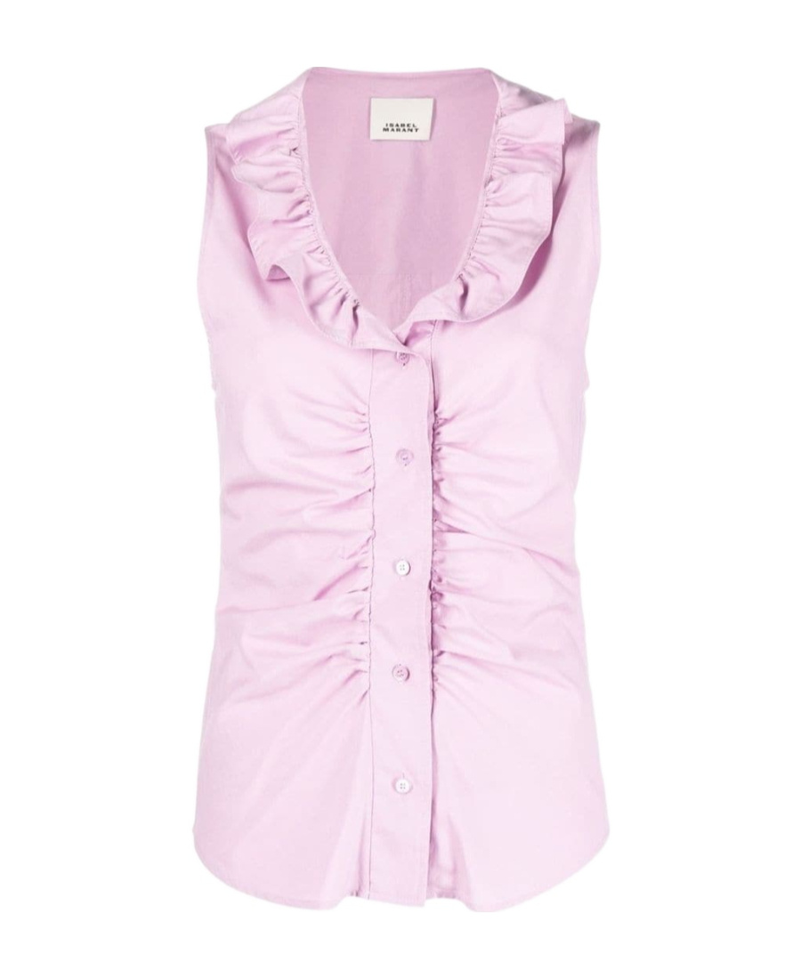 Isabel Marant Ruffle-trim Sleeveless Blouse In Pink