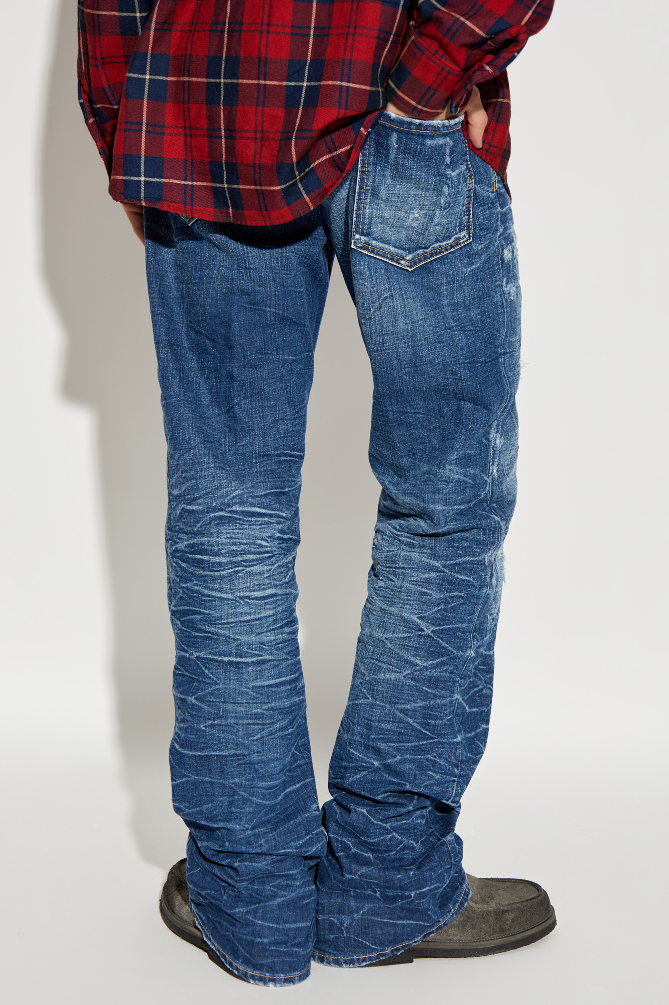 Dsquared2 Waistband Denim Trousers In Blue