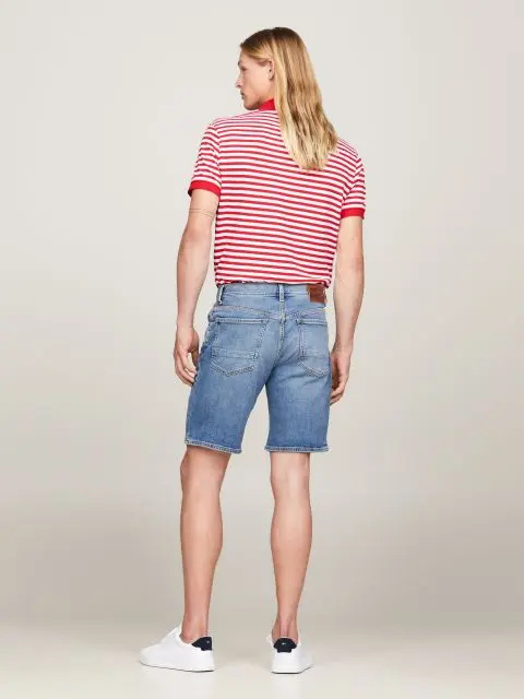 Shop Tommy Hilfiger Belt Ring Denim Shorts In Blue