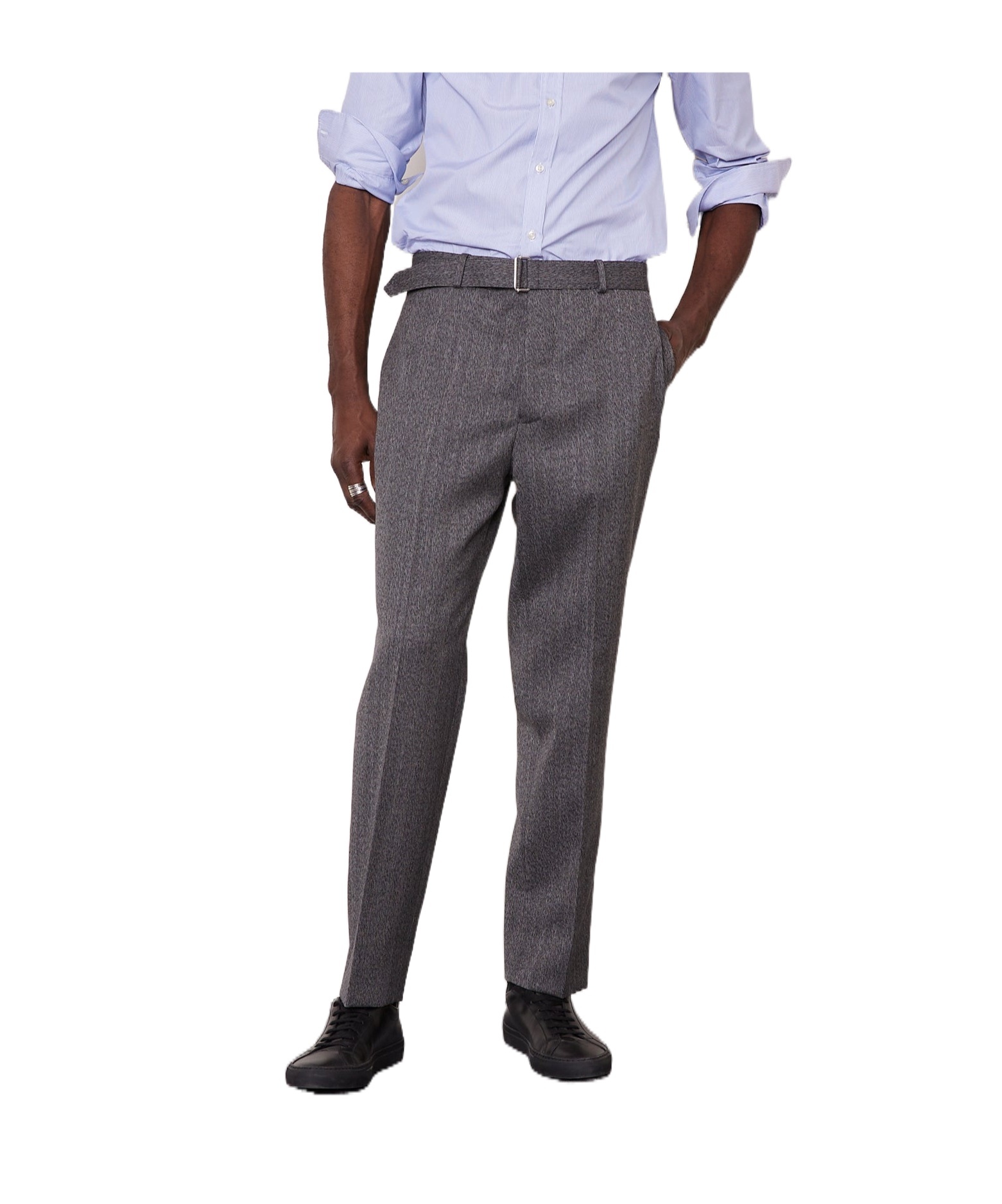 Shop Officine Generale Virgin Wool Trousers In Black