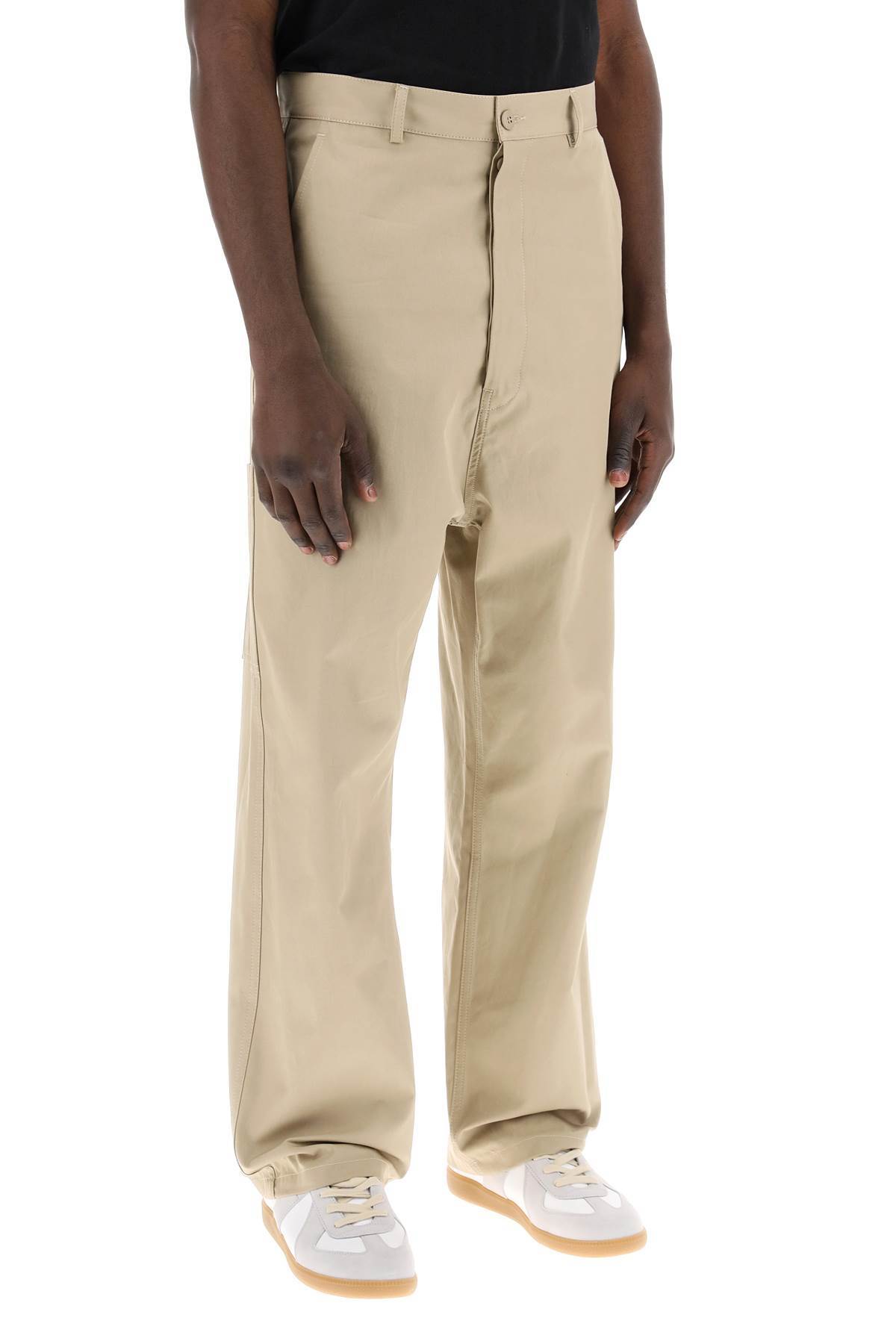 Mm6 Maison Margiela Belt Ring Casual Pants In Nude
