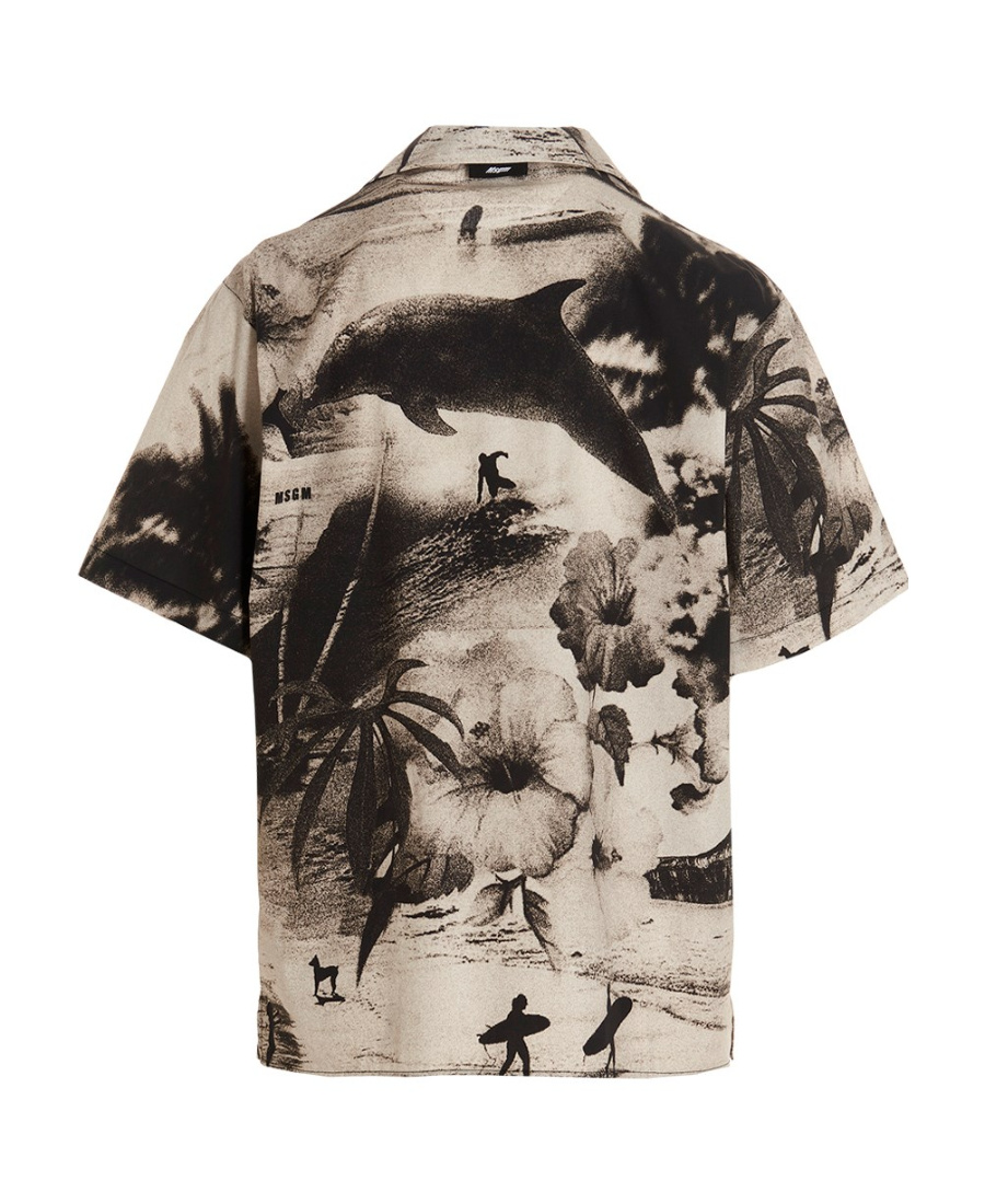 Msgm A Short Sleeved Shirt In Nude