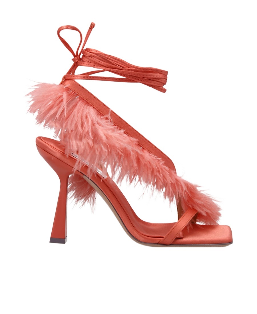 Sebastian Logo High-heeled Sandals In Red