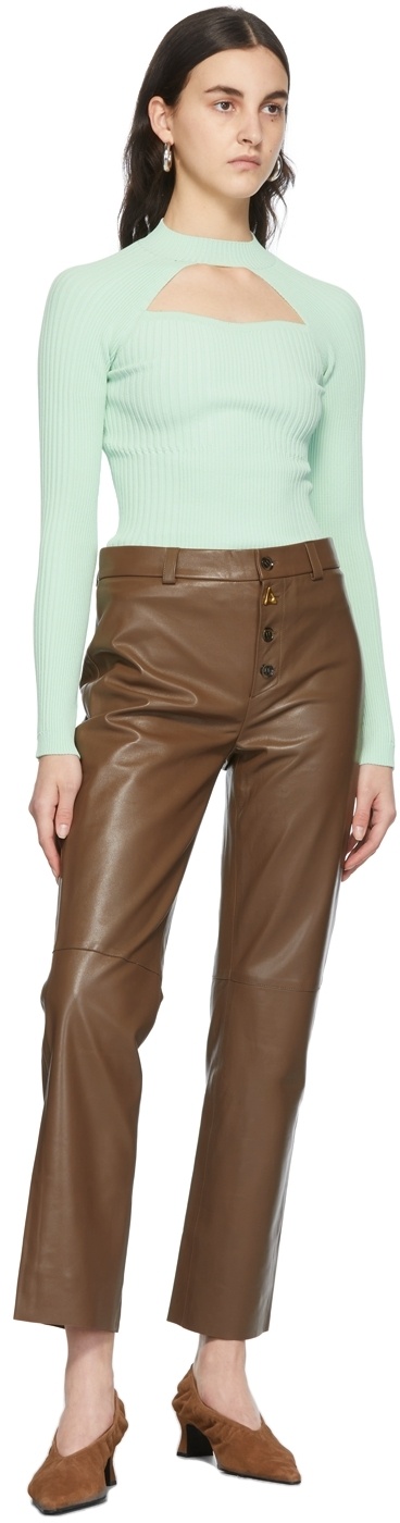 AERON LOGO HOLLOWED-OUT RIB SWEATER 