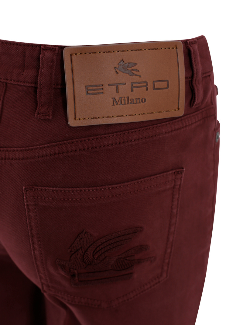 Etro Straight Leg Trousers In Red