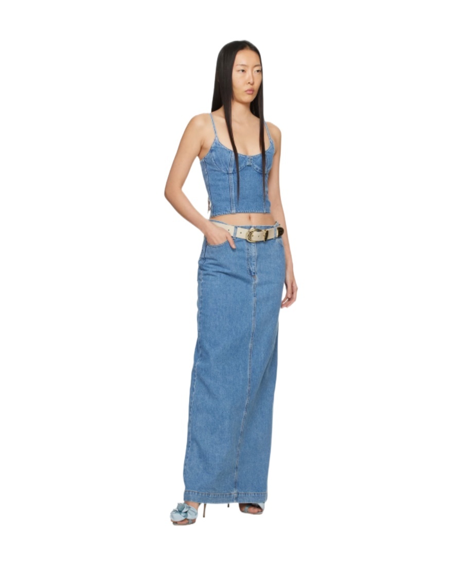Magda Butrym Denim Top In Blue
