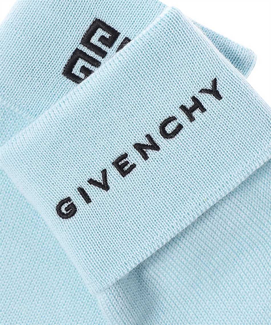 Givenchy Logo Gloves In Blue