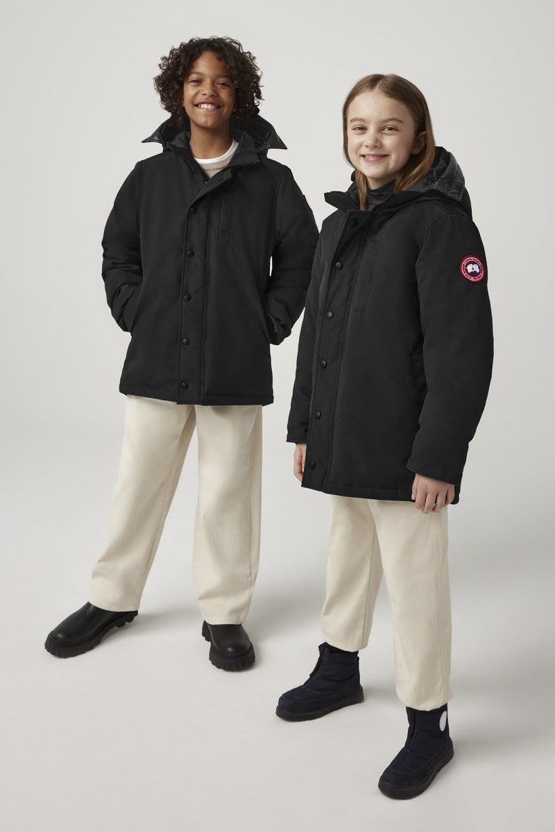 Canada Goose Logan Hooded Parka Coat In Black