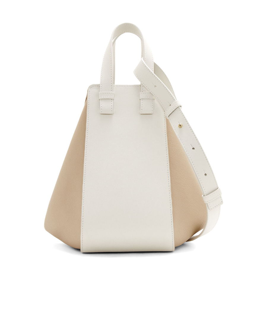 Loewe White And Beige Calfskin Shoulder Bag For Women In White