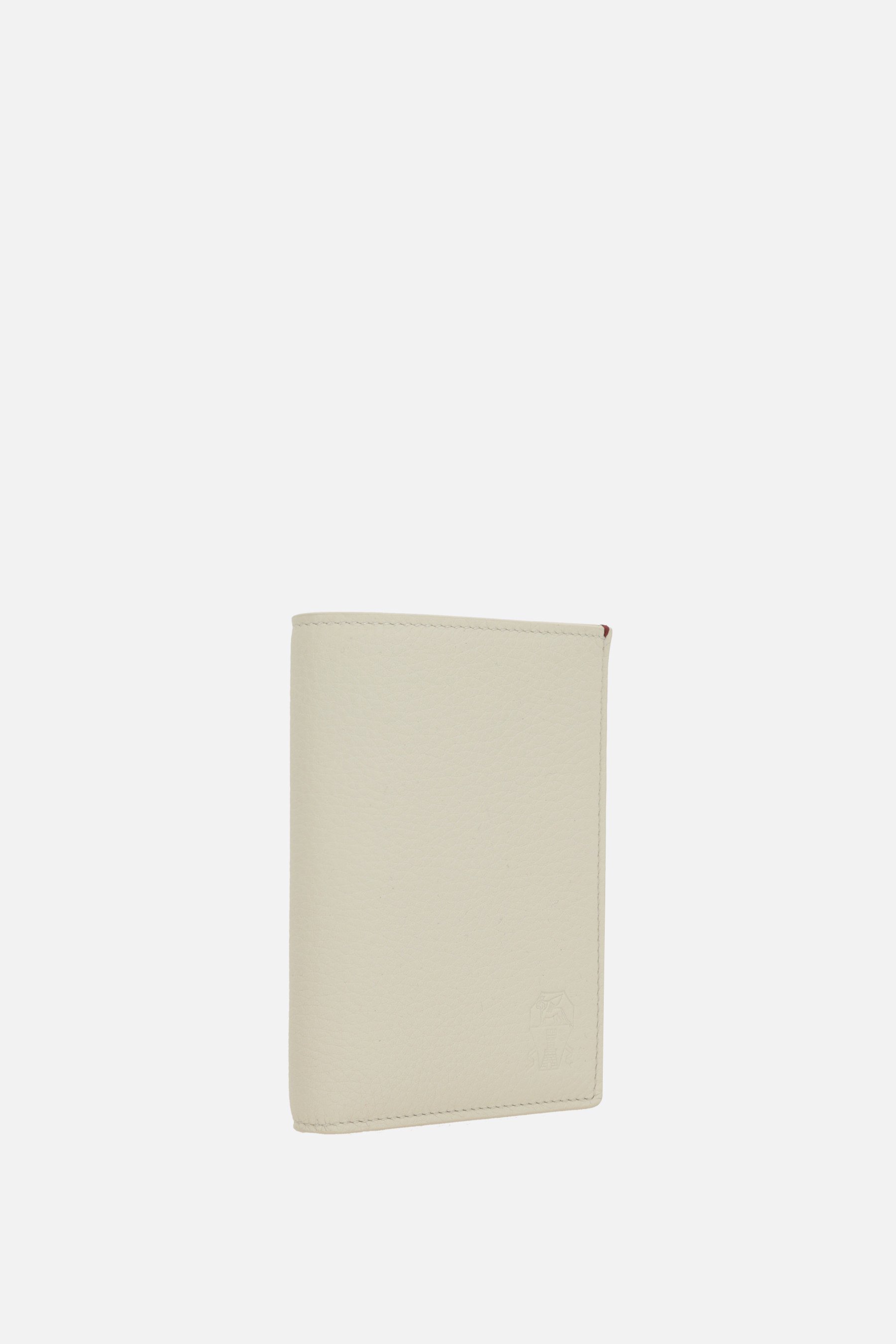 Brunello Cucinelli Logo Debossed Bi-fold Wallet In Neutral