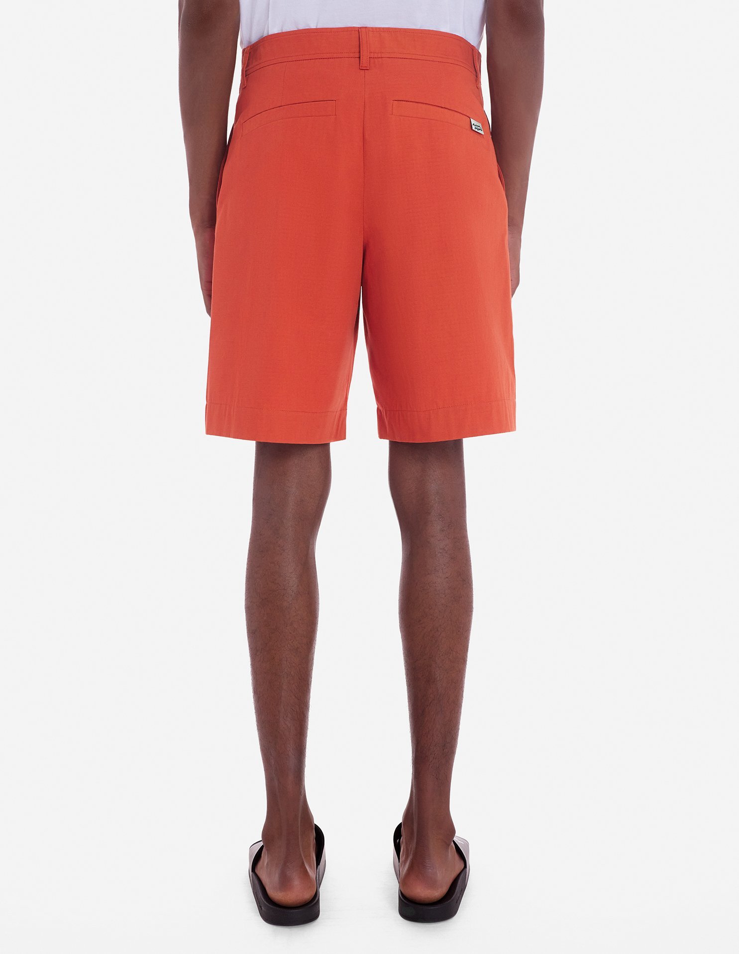 Shop Maison Kitsuné Board Cotton Bermuda Shorts In Red