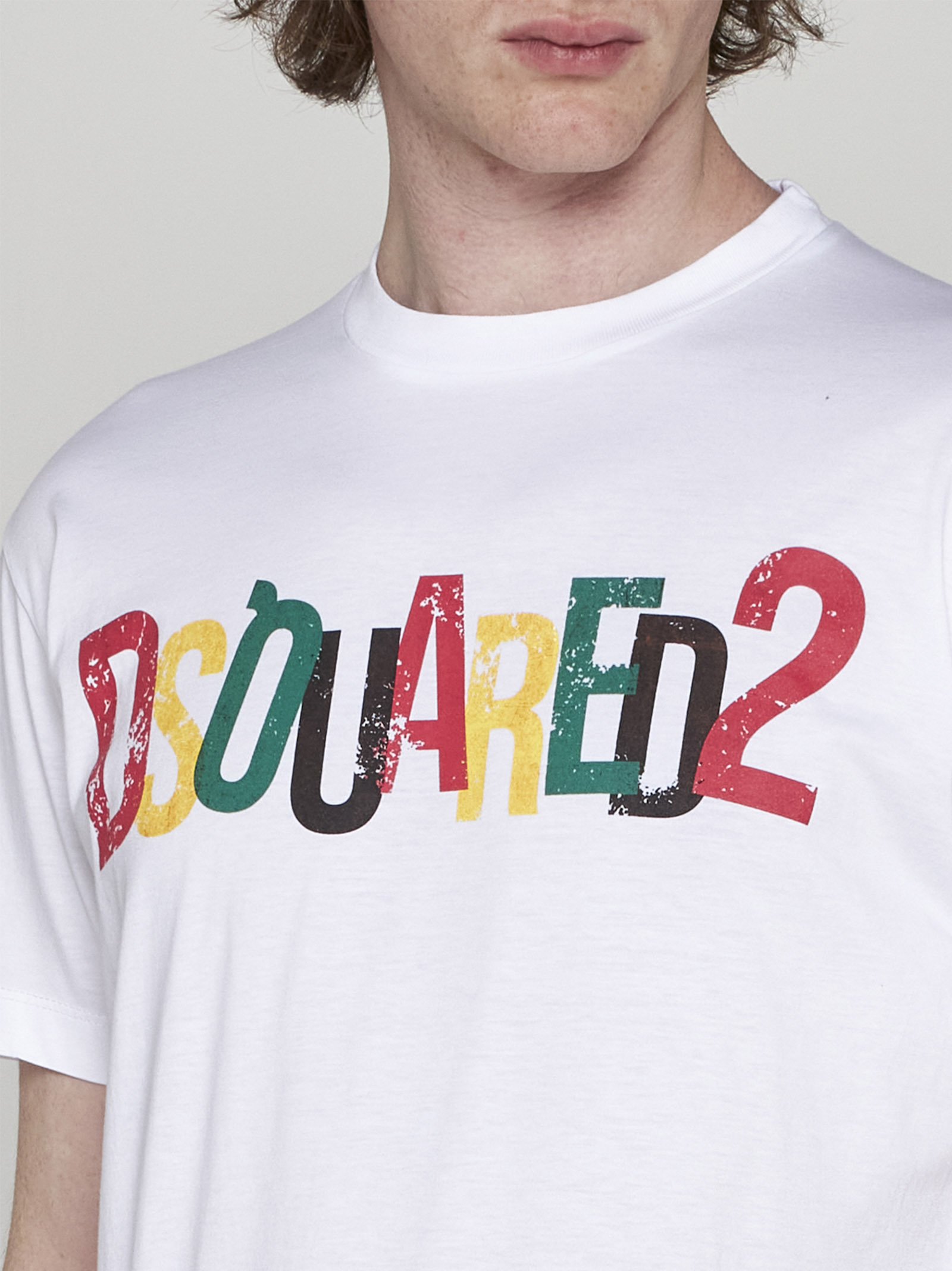 Dsquared2 Logo-print Cotton T-shirt In Multicolor