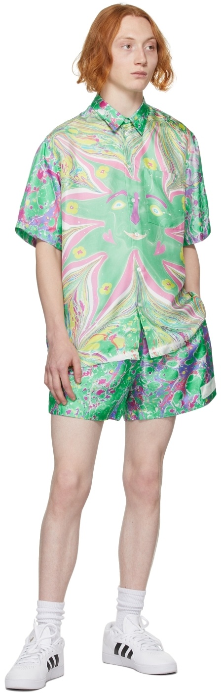 Stella Mccartney X Ed Curtis Oil Swirl Shirt In Green