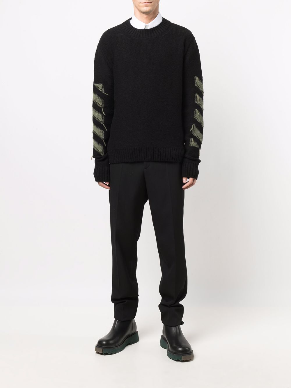 Off-white Arrows Motif Knitted Jumper In Black