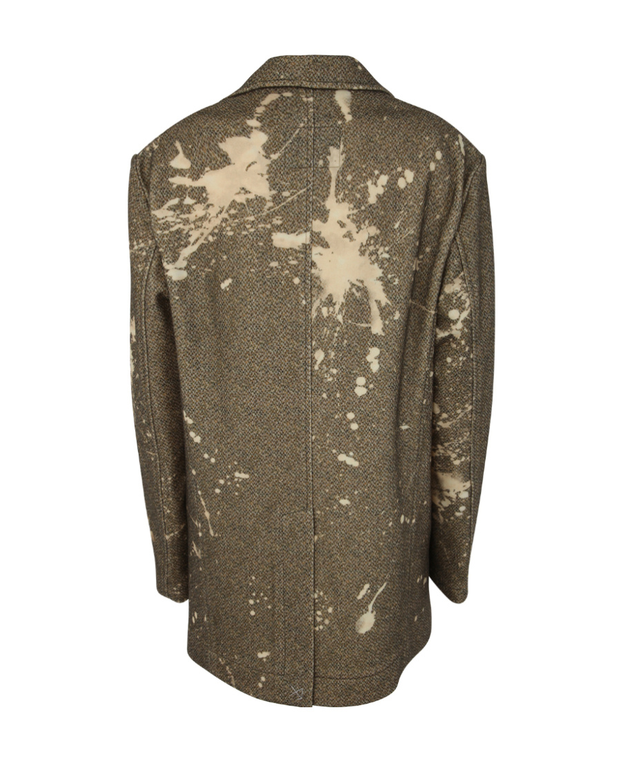 R13 PAINT SPLATTER-PRINT TWEED BLAZER 