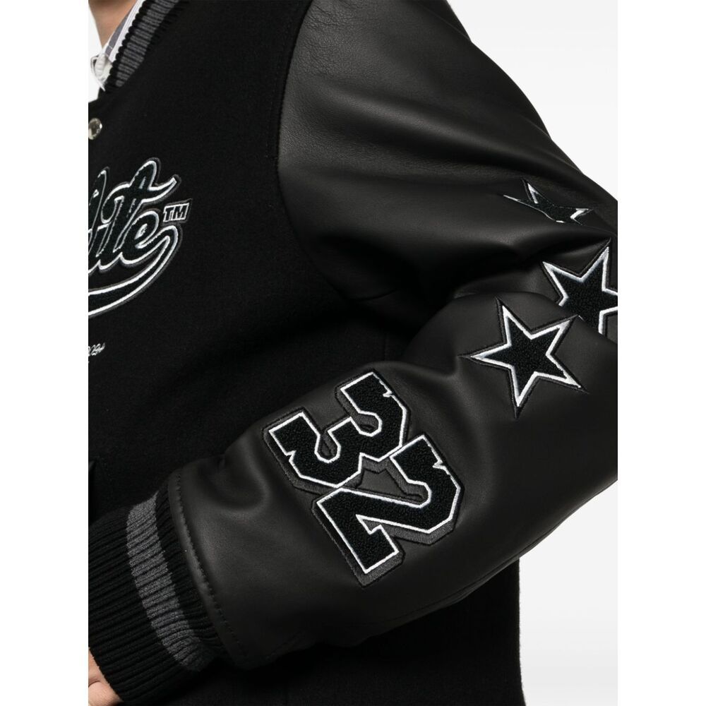 Off-white Moon Embroidered Bomber Jacket In Black