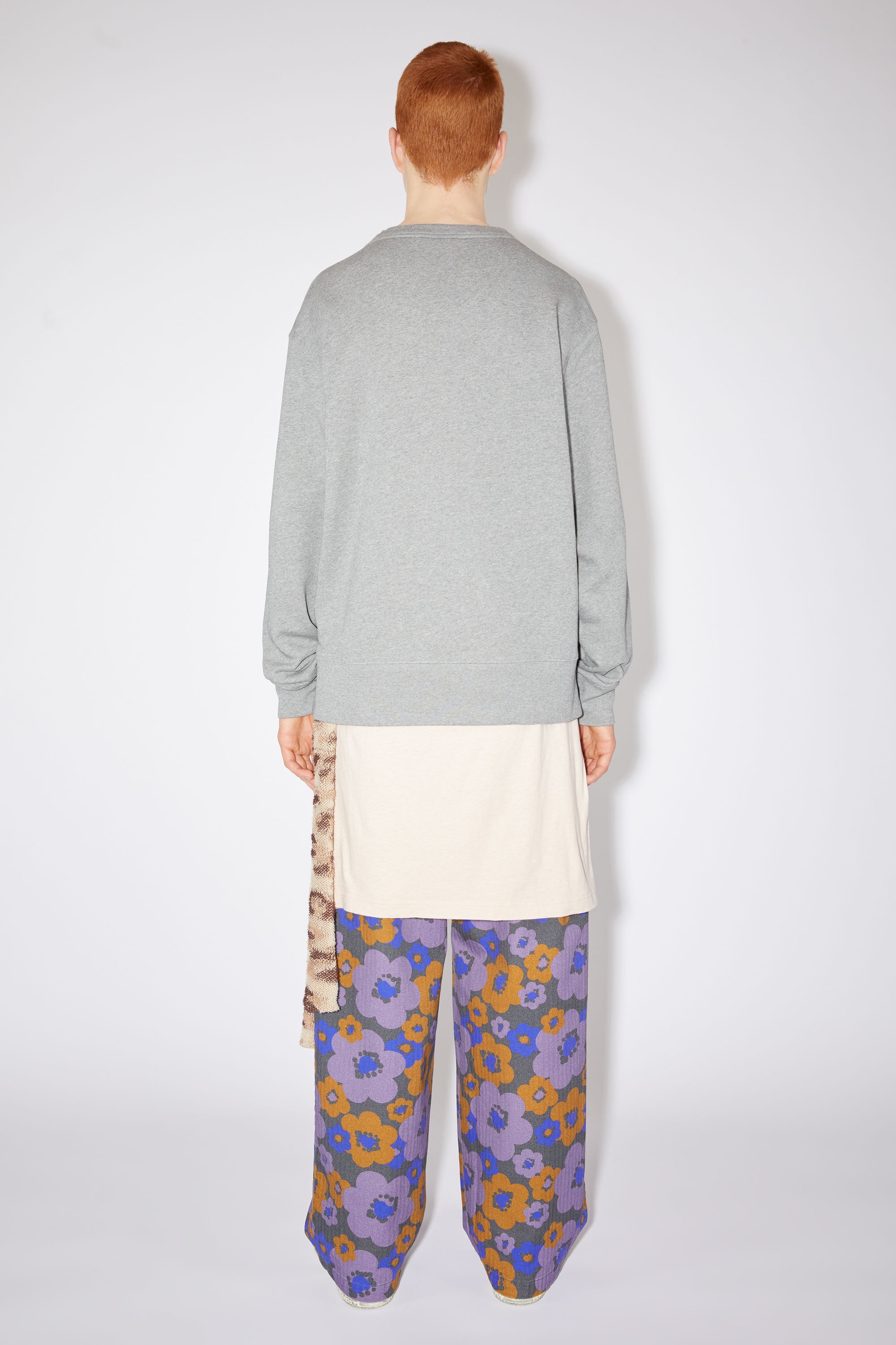 Acne Studios Face-patch Crew Neck Sweatshirt In Gray