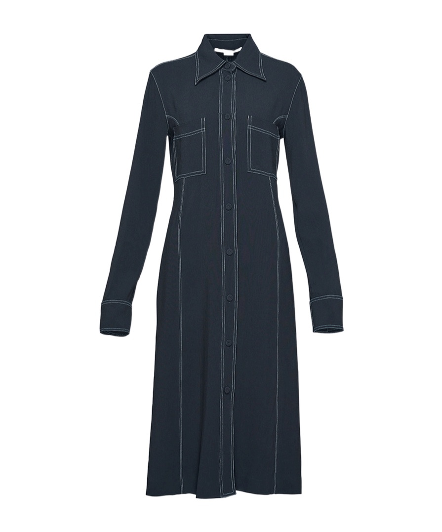 Stella Mccartney Contrast-stitching Midi Shirtdress