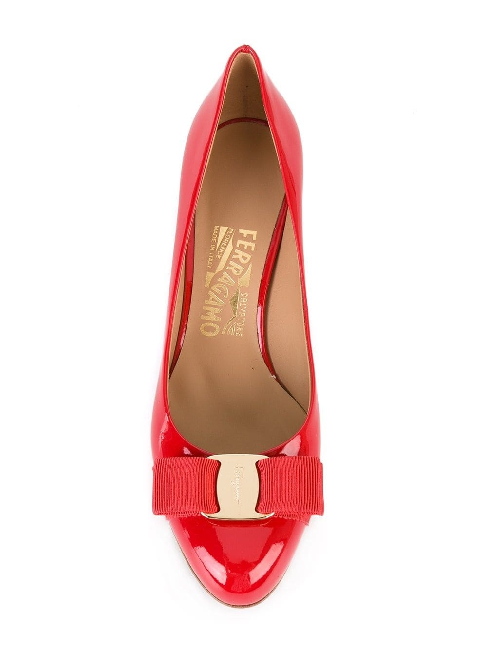 Ferragamo Carla 75mm Leather Pumps In Red