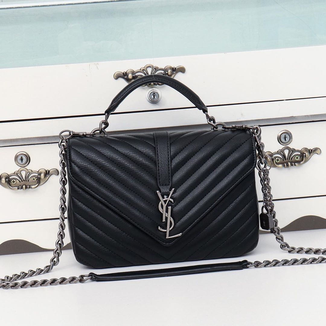 Saint Laurent Large College Tote In Black