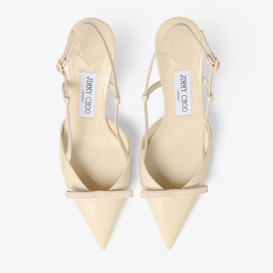 Jimmy Choo Camila Pink Slingback Pumps With Medium Heel In Leather Woman In Neutral