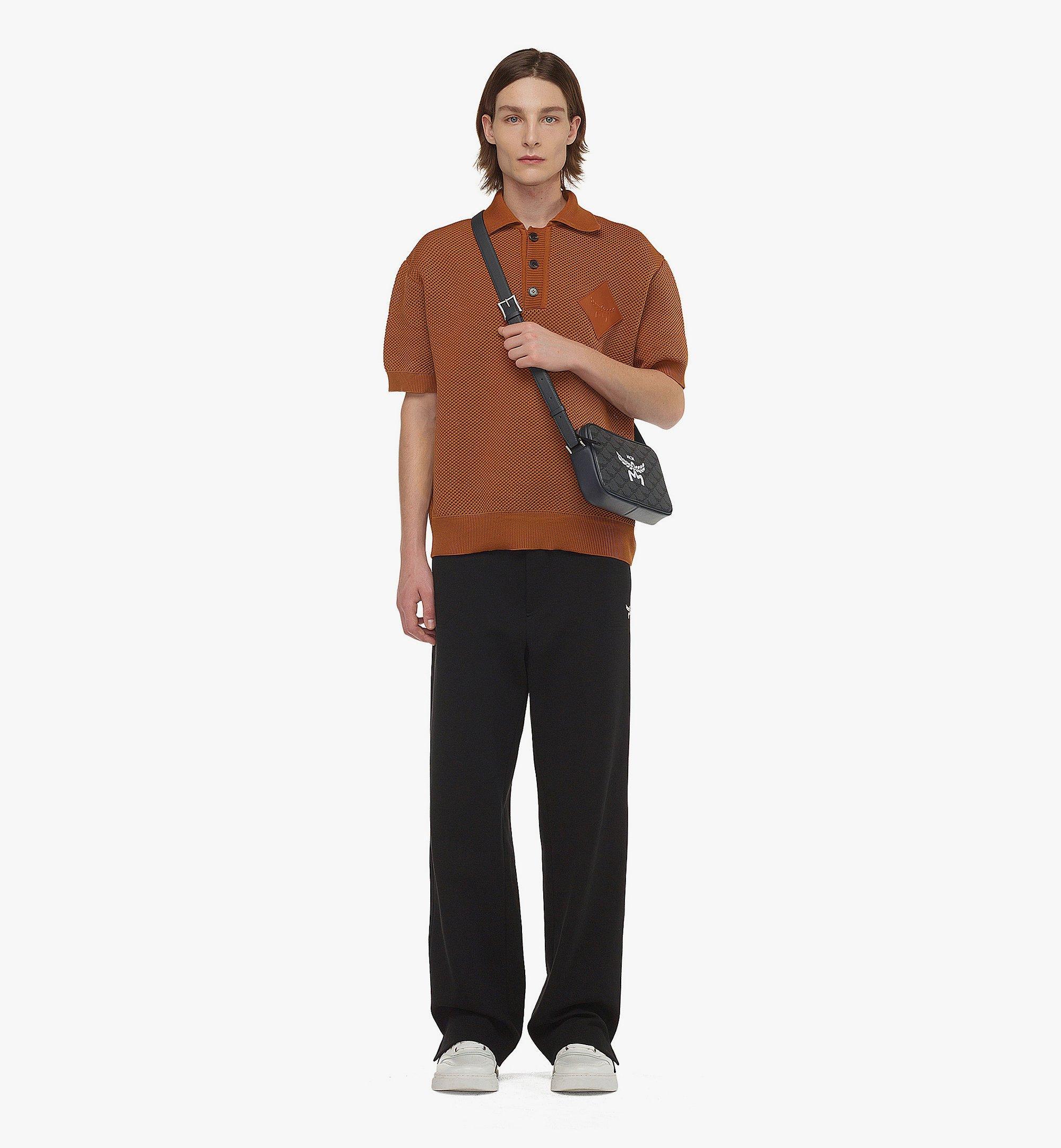 Mcm Himmel Logo Printed Small Shoulder Bag In Black