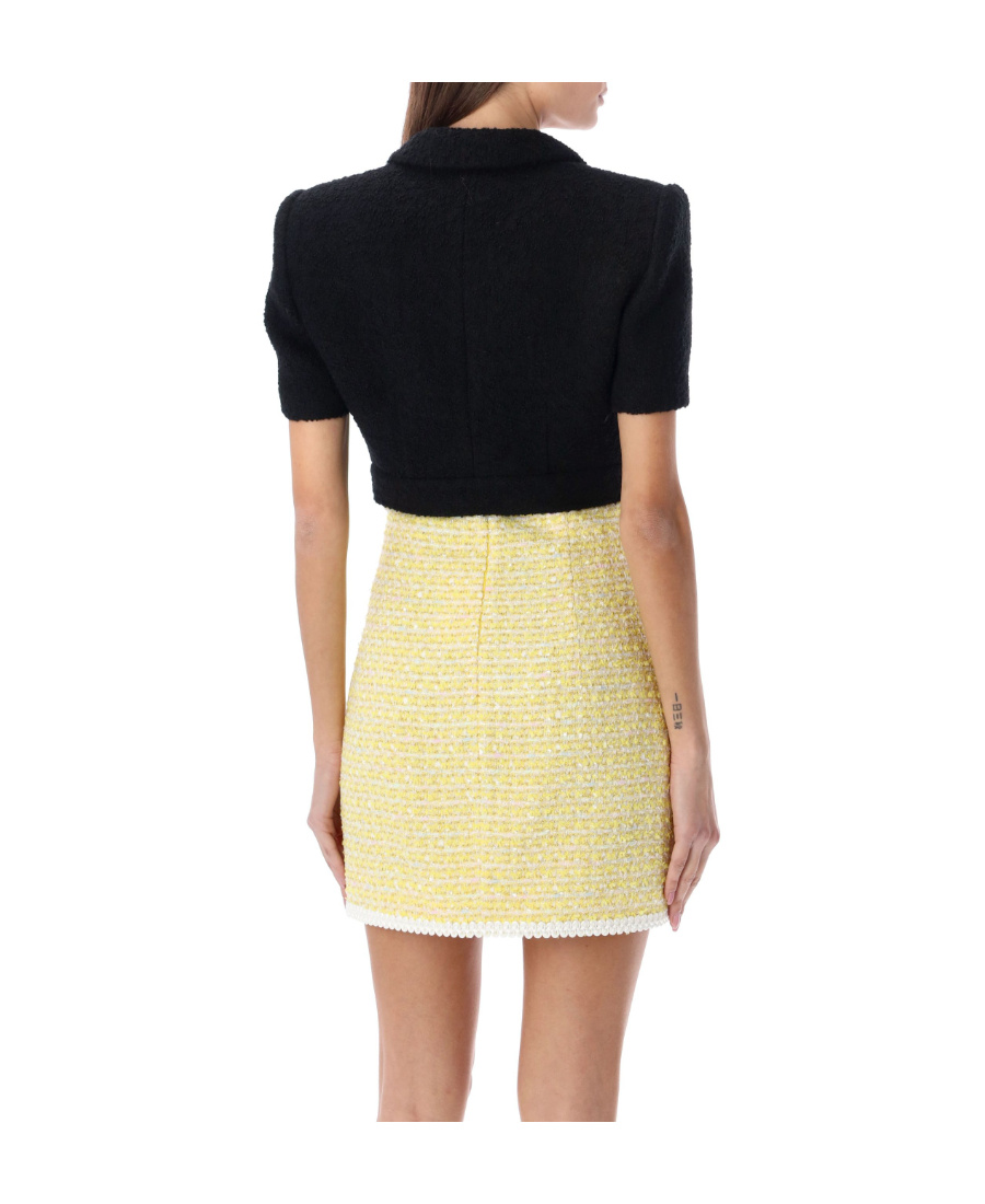 Alessandra Rich Short-sleeve Crop Jacket In Multicolor