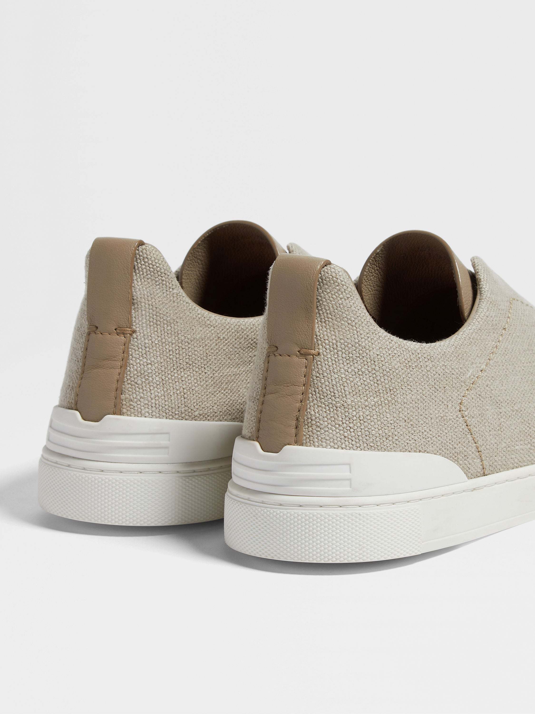Zegna Round Toe Low Top Casual Shoes In Neutral