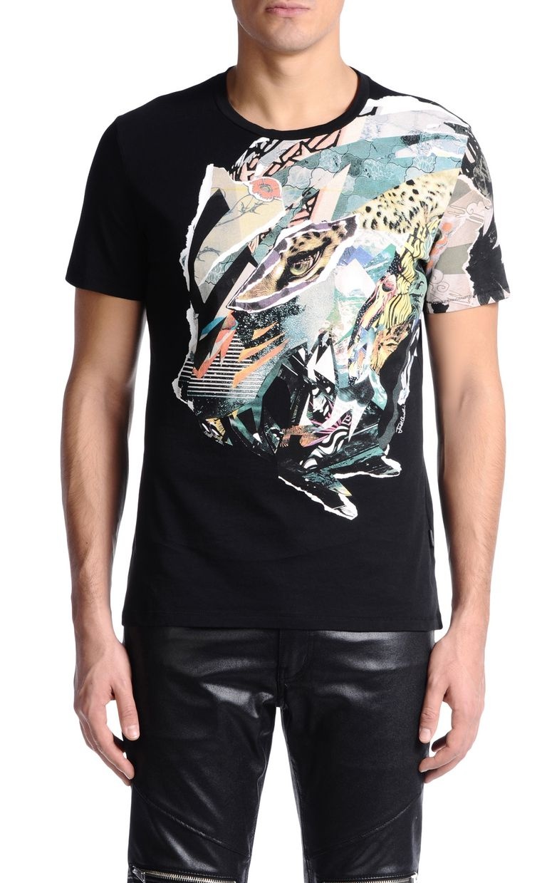 Just Cavalli Oversized Printed T-shirt In Black