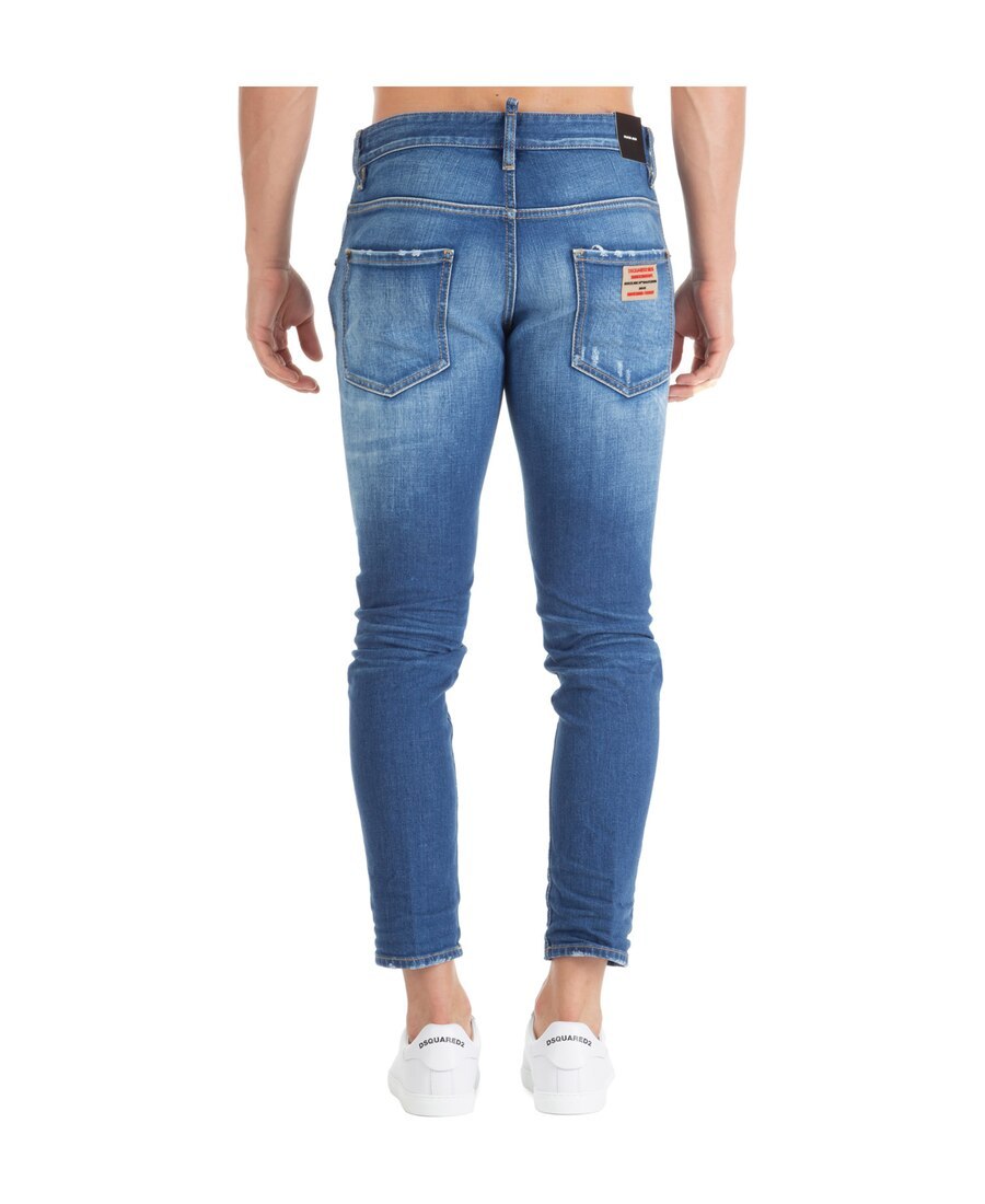 Dsquared2 Distressed Skater Jeans In Blue