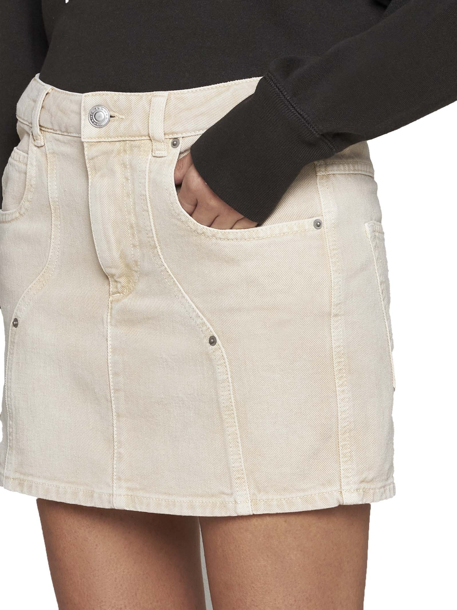Isabel Marant Étoile Marant Etoile Vesna Denim Mini Skirt In White