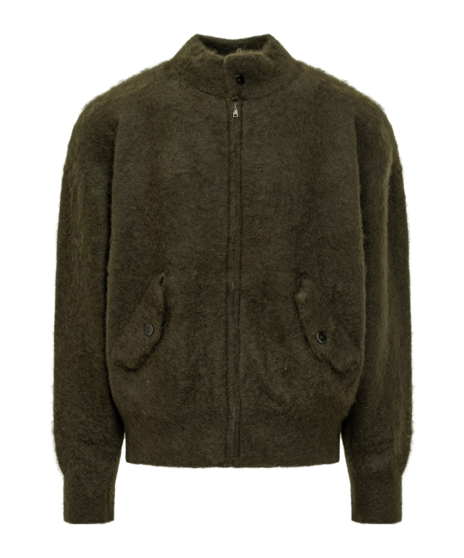 Laneus Brushed-effect Cardigan In Black