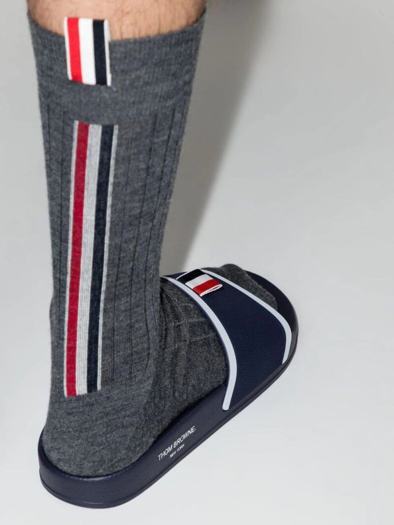 Thom Browne Molded Pool Slides In Black