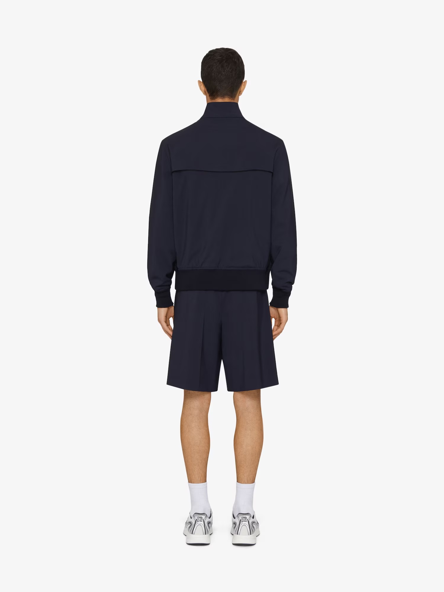 Givenchy Harrington Jacket In Wool Poplin With 4g Detail In Blue