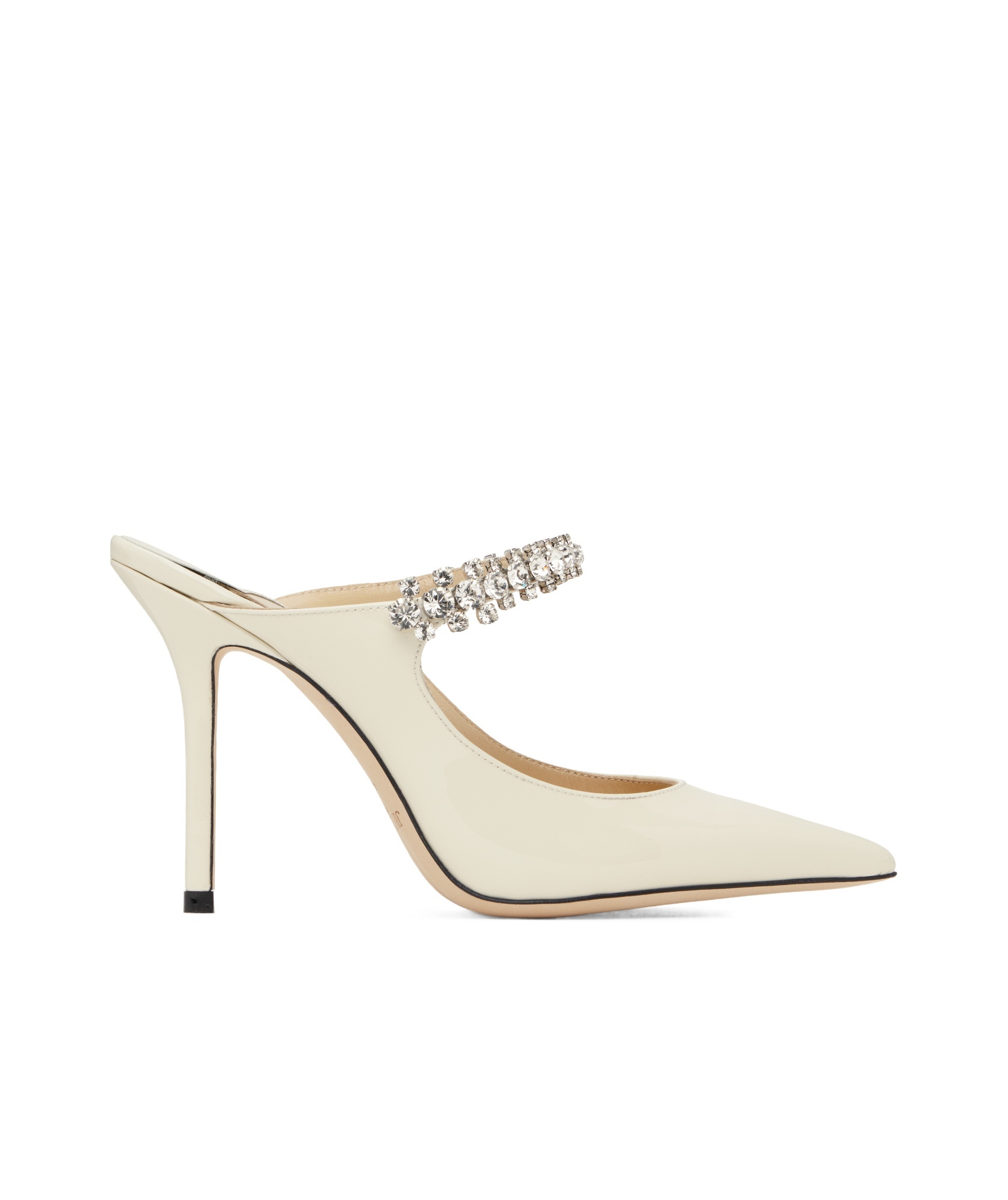 Jimmy Choo Lizard-embossed Leather Bing Mules Women In White