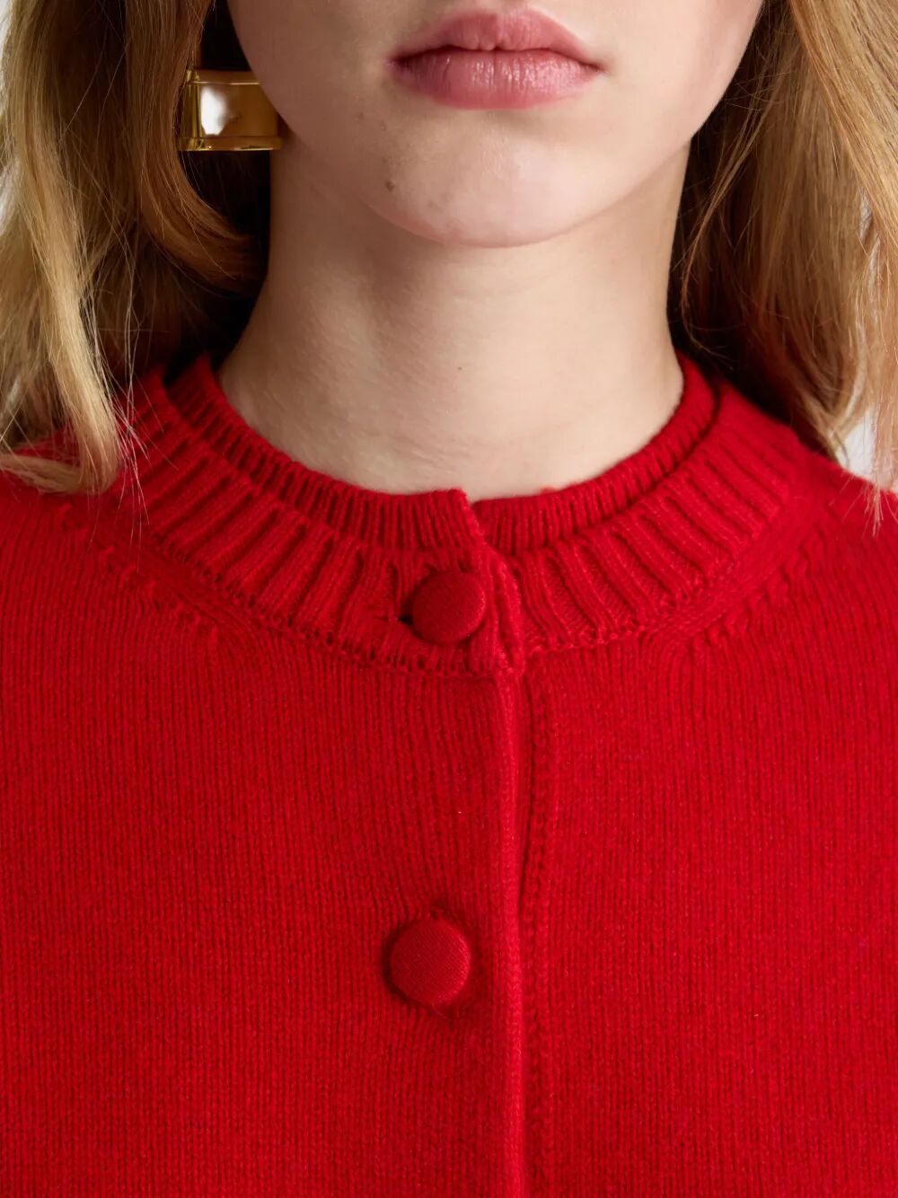 Patou Crew Neck Ribbed Knitwear With Long Sleeves In Red