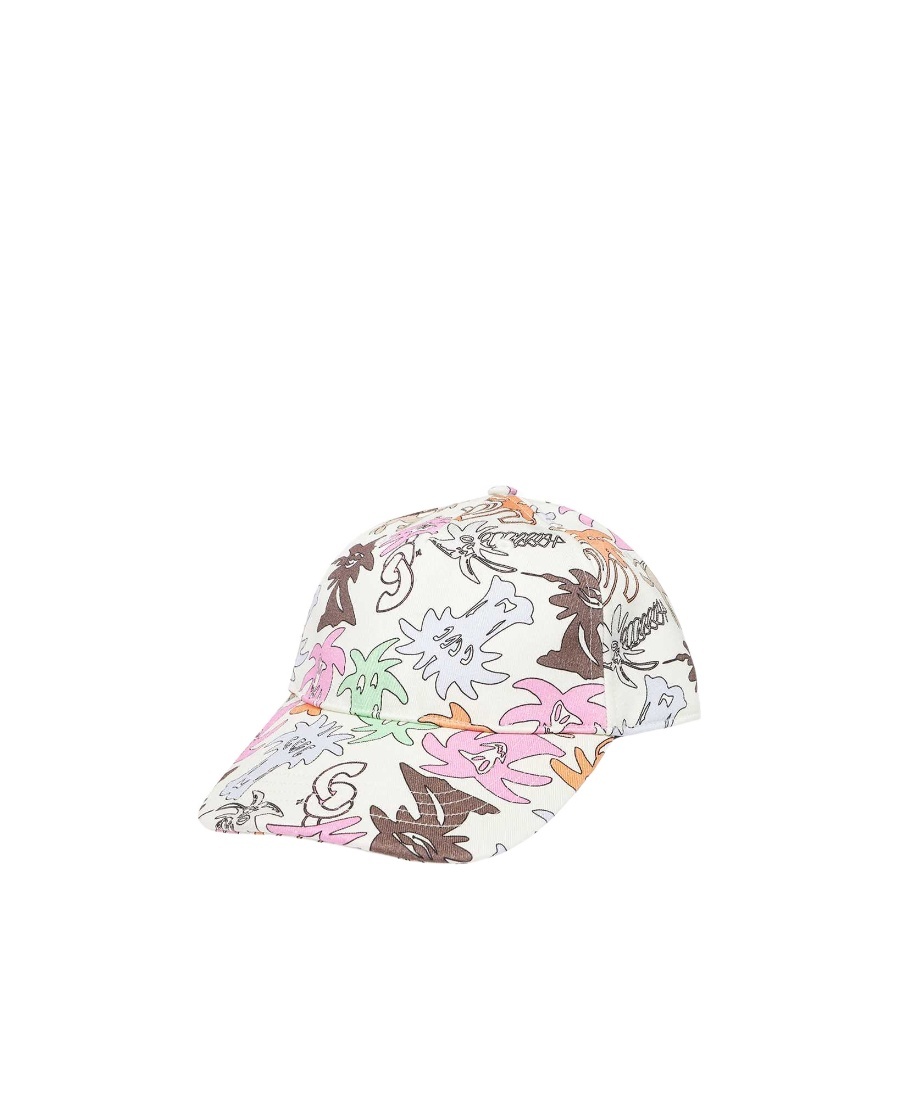 Palm Angels Patterned Hat In White