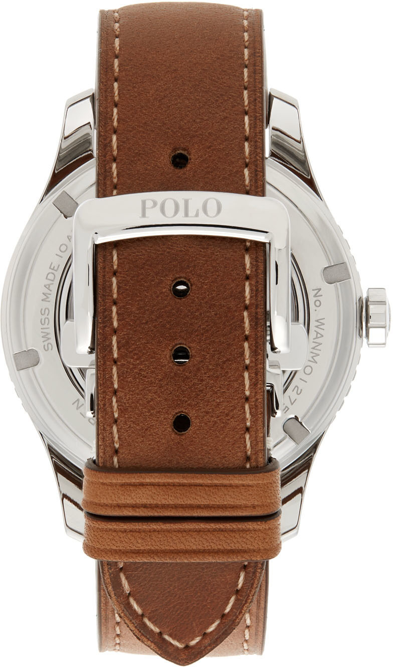 Polo Ralph Lauren Logo Round Watch In Black