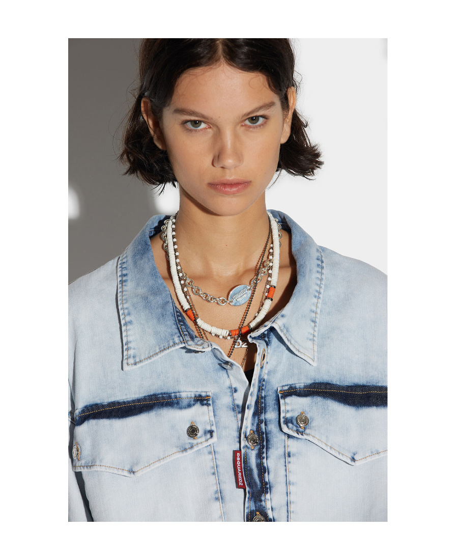 Dsquared2 Denim Dress Dsquared Clothing Blue In White