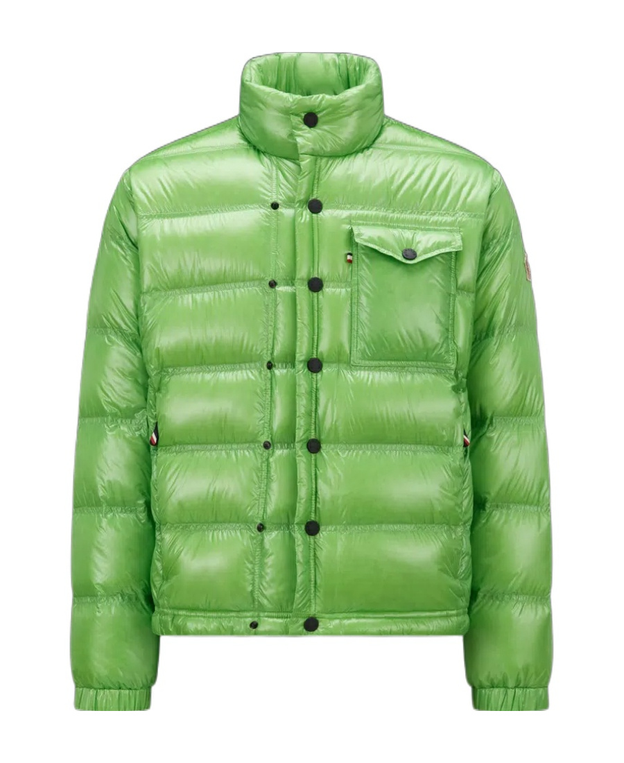 Shop Moncler Raffort Short Down Jacket In Green