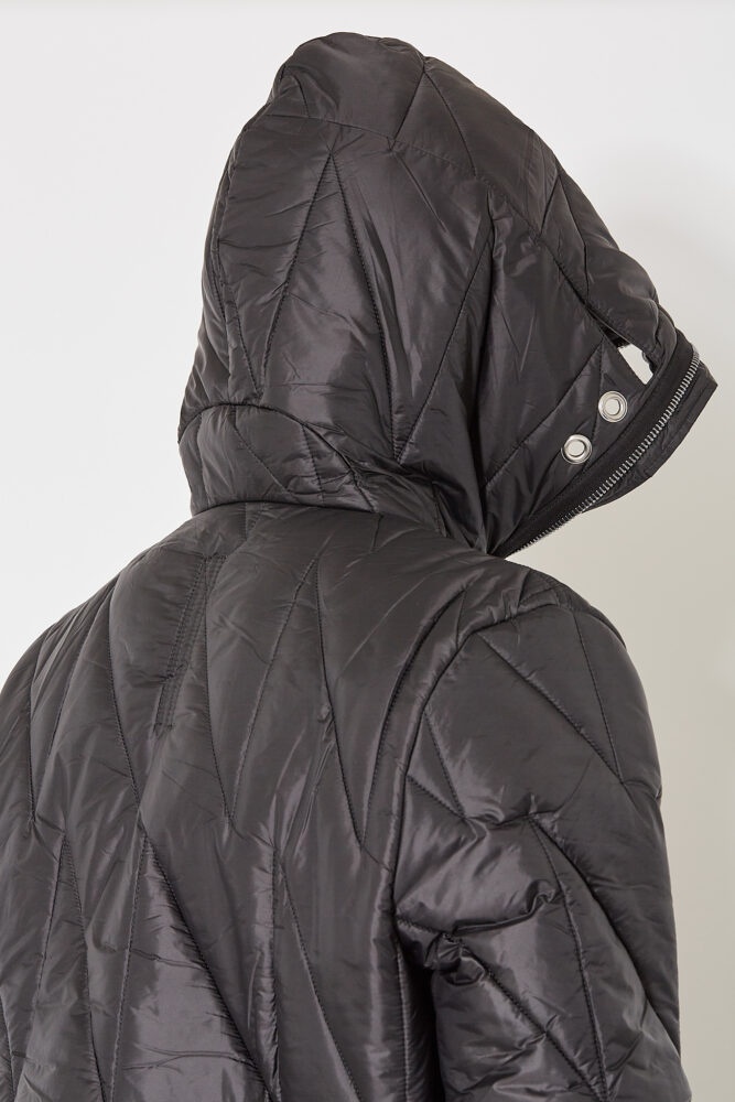 Rick Owens Drkshdw Gimp Quilted Hooded Jacket In Black