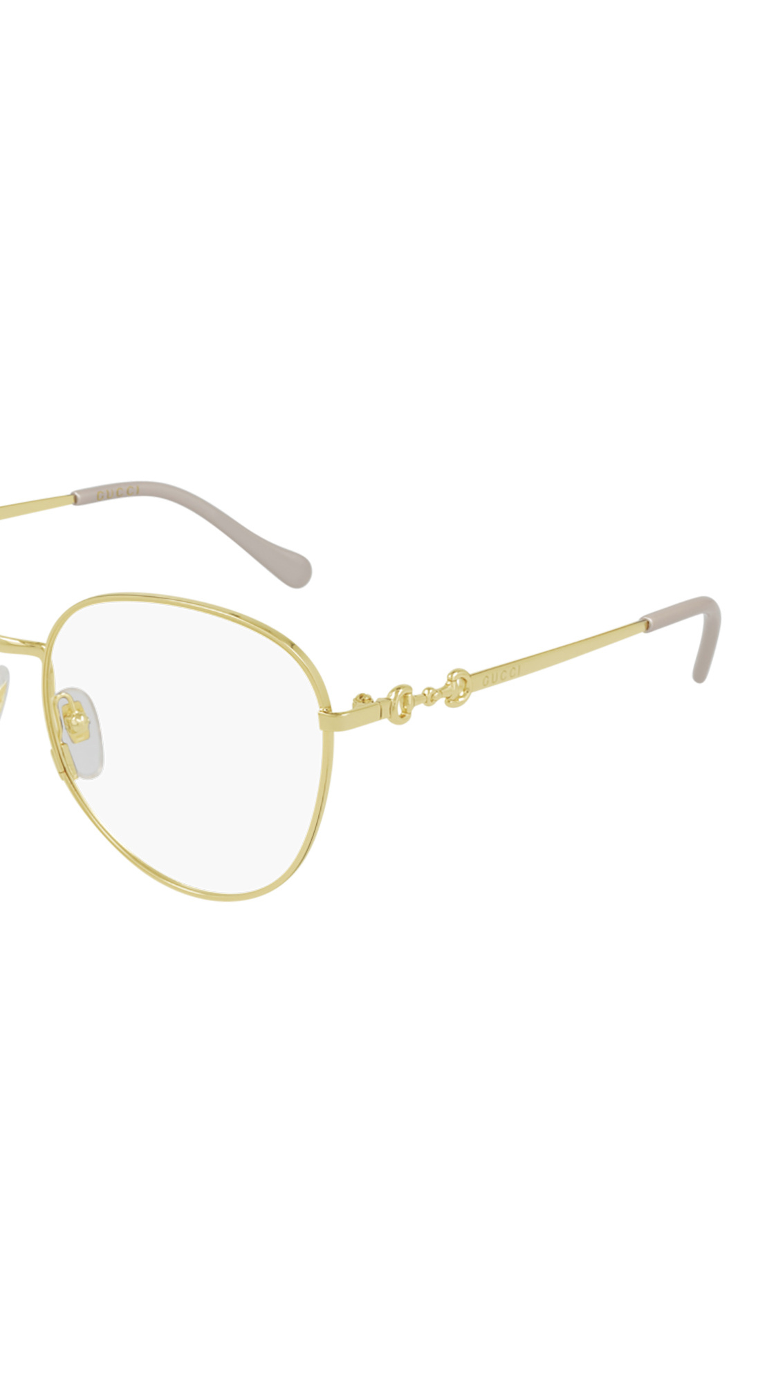 Gucci Horsebit-detail Round-frame Glasses In Gold